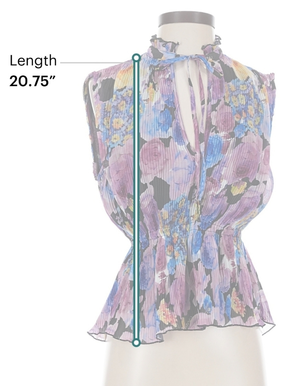 GANNI Pleated Floral Georgette Blouse Size 36 - Picture 5 of 8